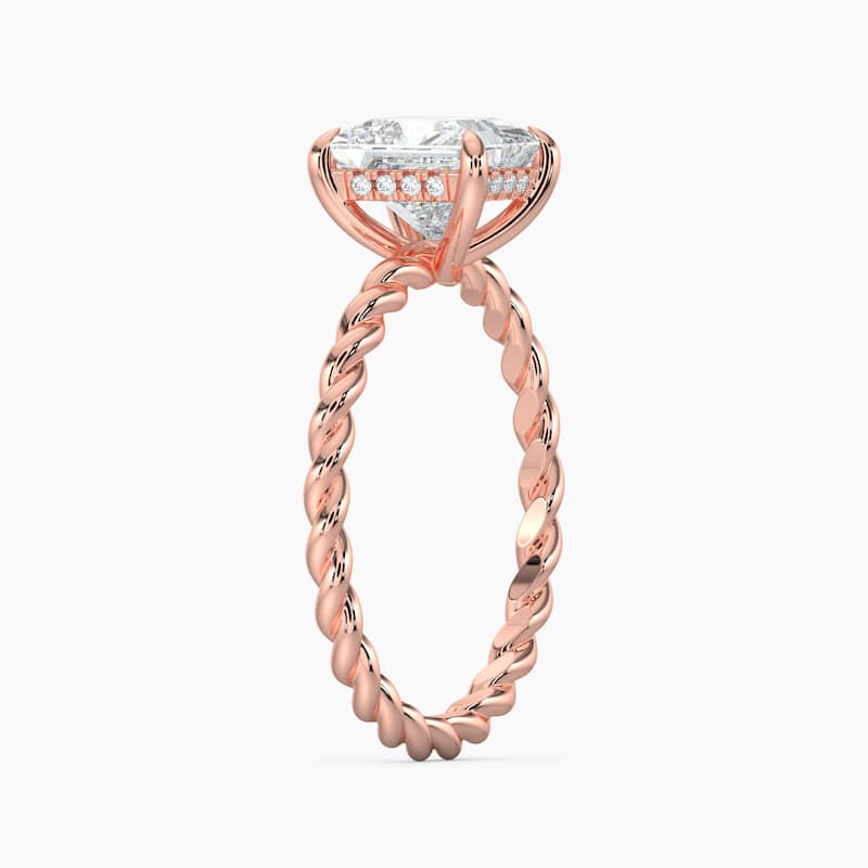 Auriya 14k Gold Lab Grown Princess Diamond Twisted Hidden Halo Engagement Ring 1.00 to 5.00 ct. tw. (F-G, VS)