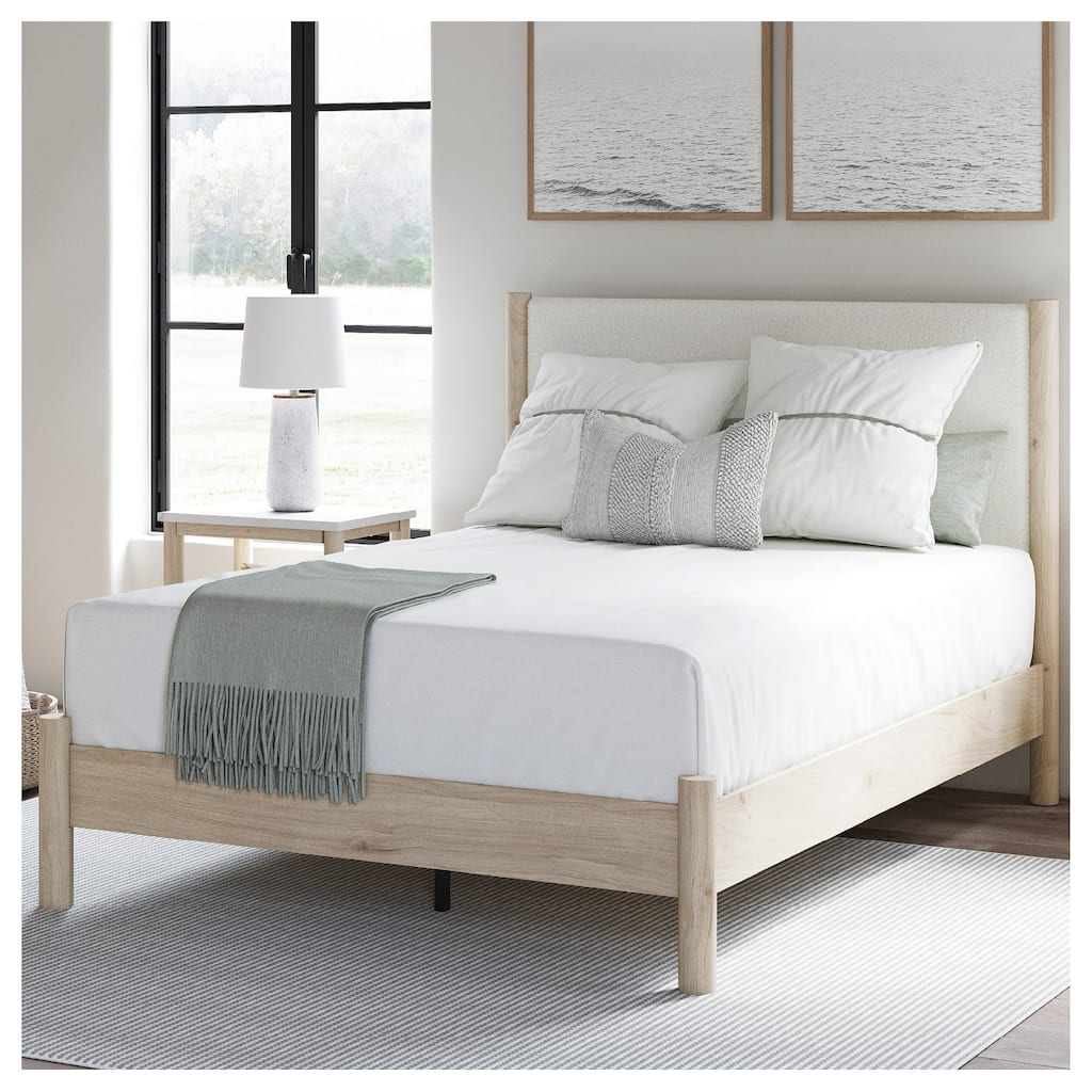 Signature Design by Ashley Cadmori Upholstered Panel Platform Bed