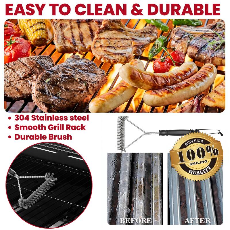 3-Burner 27000BTU Propane Gas Grill w/Daul Zone, Foldable Table, Hanging Basket - N/A