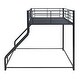 preview thumbnail 10 of 11, Elegant and Playful Style, Sturdy Metal Frame Bunk Bed with Ample Space, Sloping stairs, Black