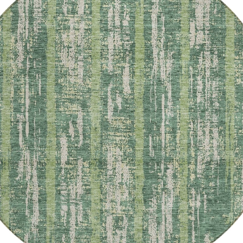 HomeRoots Striped Transitional Rectangle Outdoor Rug