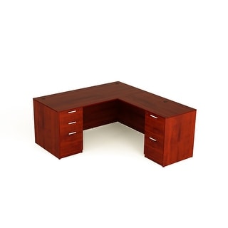 I5 Kai 66x72 L-Shape Desk w/ Double Drawers by  Industries (Cherry)