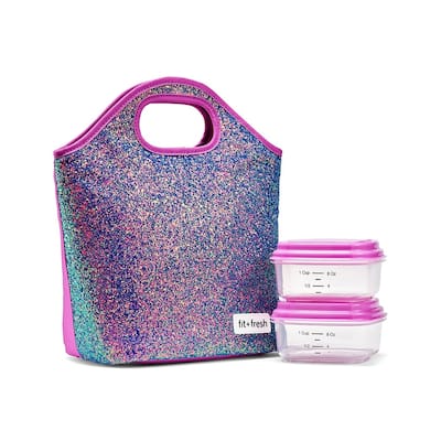Fit & Fresh Sloane Chunky Glitter Lunch Bag Kit Purple