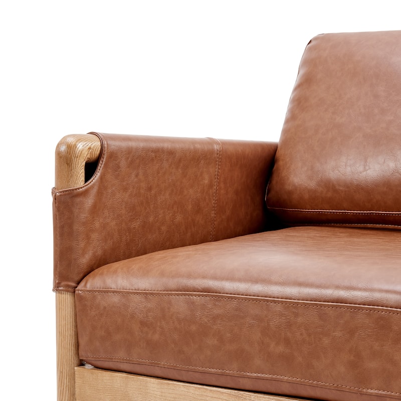 NPD Furniture Barclay Faux Leather Accent Arm Chair