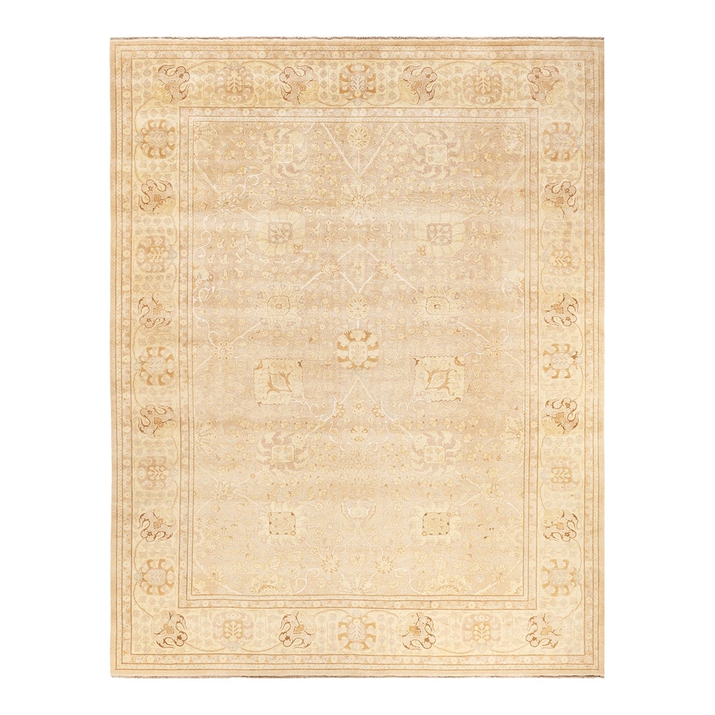 Overton Hand Knotted Wool Vintage Inspired Traditional Mogul Beige Area Rug - 9 x 12