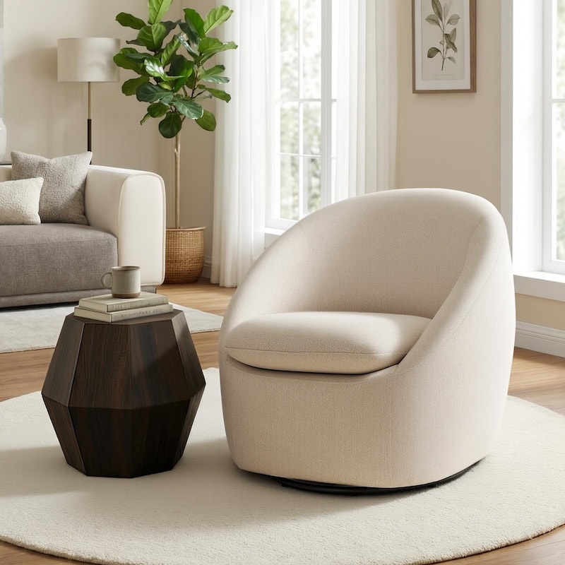 360° Swivel Chenille Upholstered Barrel Accent Chair Armchair - 30.3"W x 28.7"D x 29.5"H