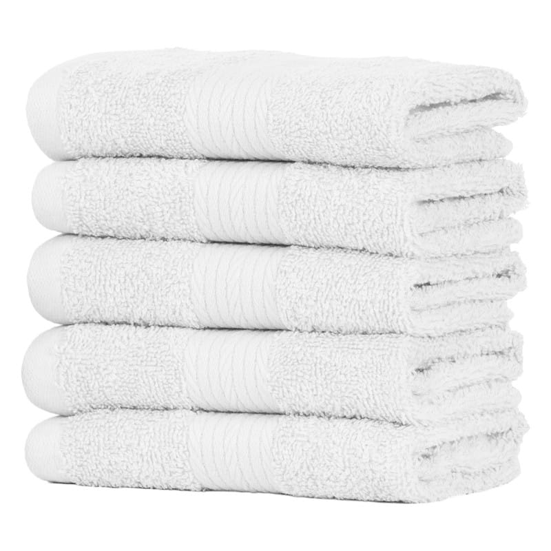 Pure Cotton 600 GSM Absorbent Washcloths 12x12 Inch by Ample Decor - 5 Pcs
