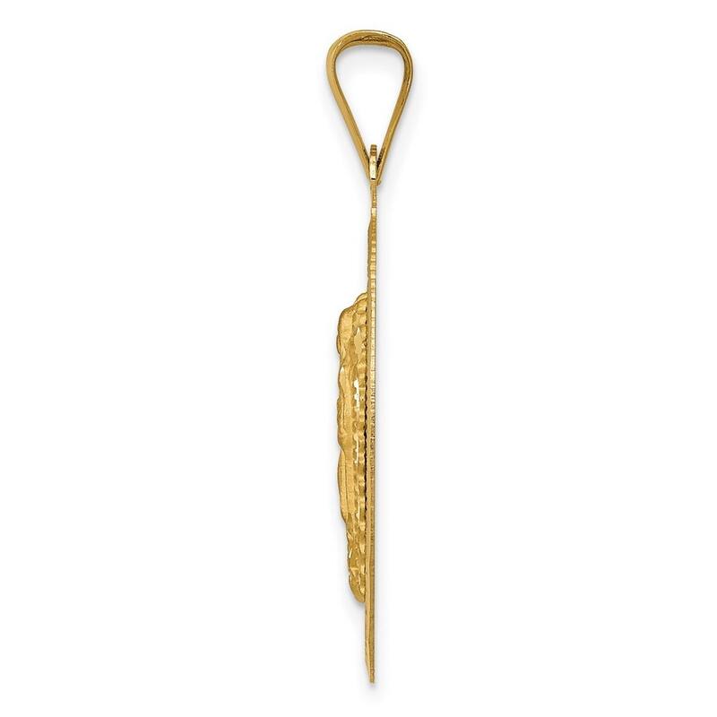 Curata 14k Yellow Gold 18" 34x18mm Oval Lady of Guadalupe Pendant Necklace