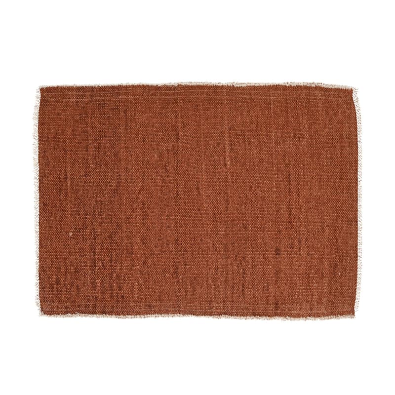 Handwoven Cotton Rectangular Placemat - 19.5" - Brick Red