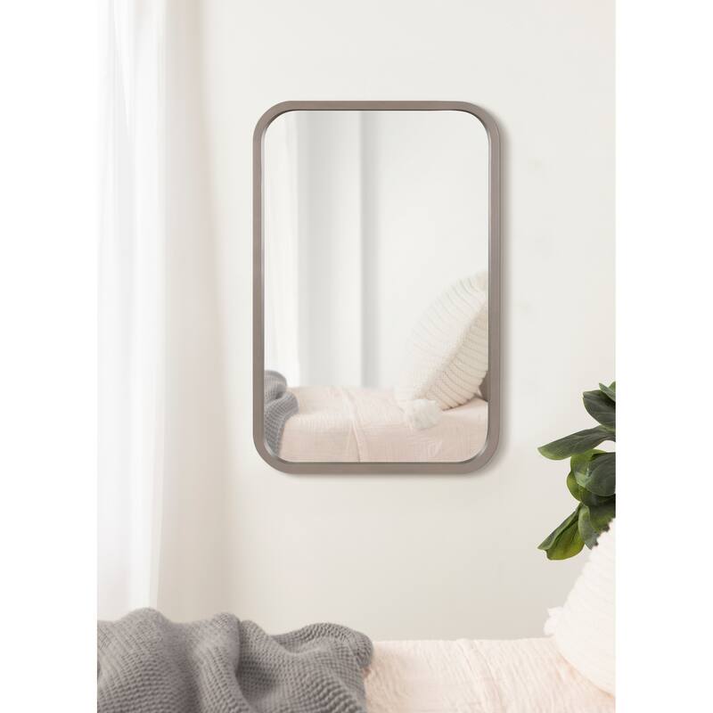 Kate and Laurel Hutton Wood Framed Radius Rectangle Mirror