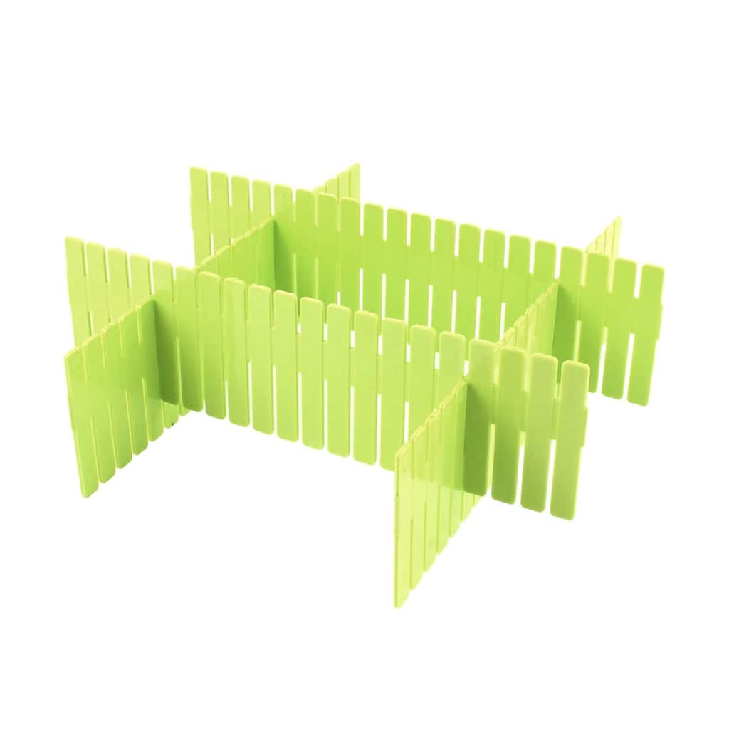 4 Pcs Plastic Home Closet Grid Drawer Divider Container Storage - 9.6" x 2.8" x 0.08"(L*W*T)