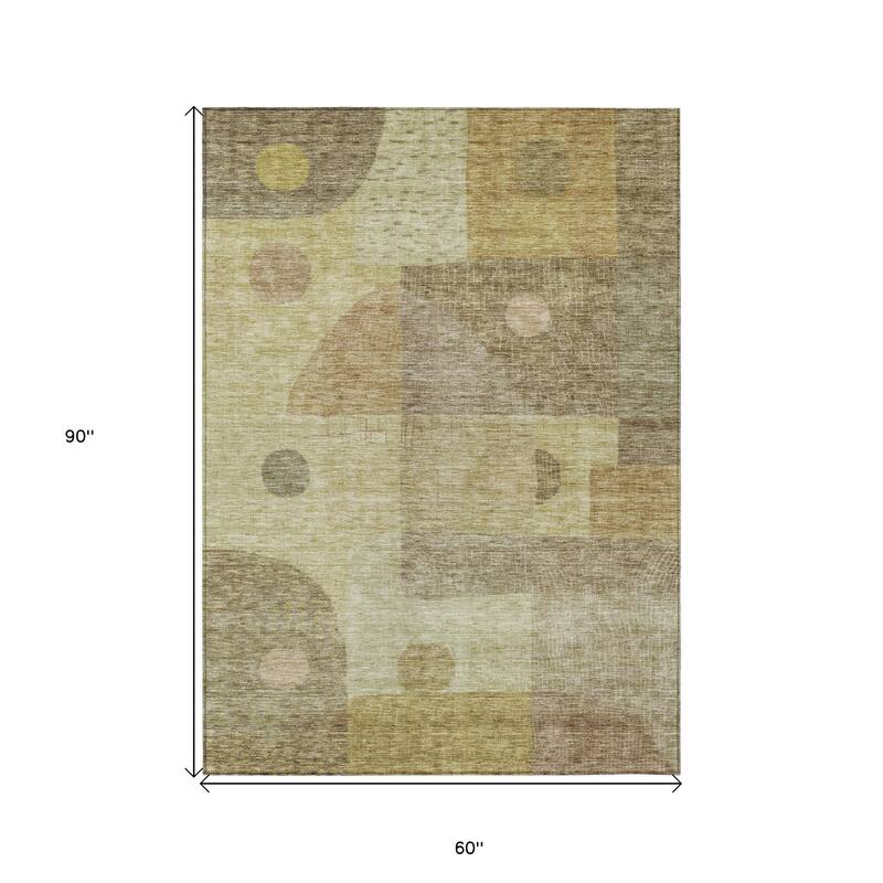 HomeRoots Geometric Transitional Rectangle Outdoor Rug