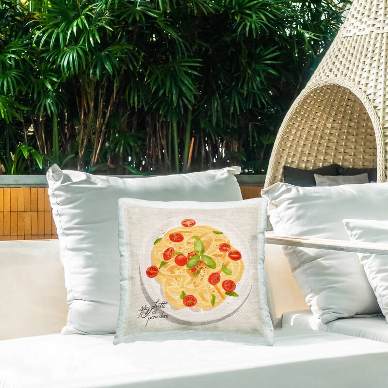 Stupell Italian Spaghetti Meal Printed Outdoor Throw Pillow Design by Juliet Rose Philips