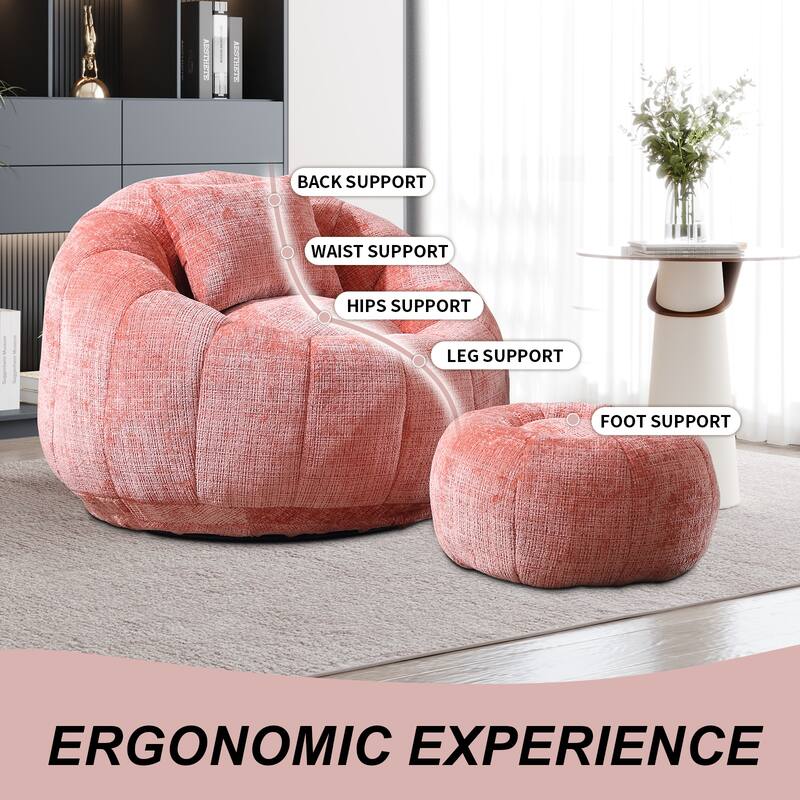 Bean Bag Chairs With Ottoman for Living Room