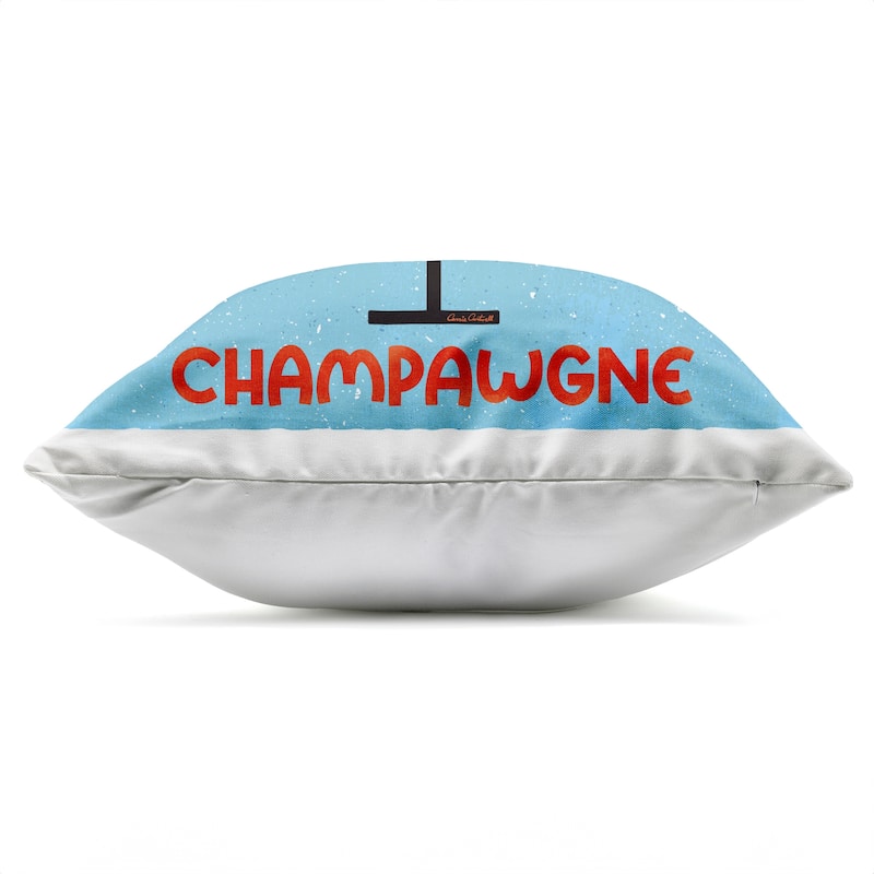 Stupell Champawgne Feline Wine Printed Outdoor Throw Pillow Design by Carrie Cantwell