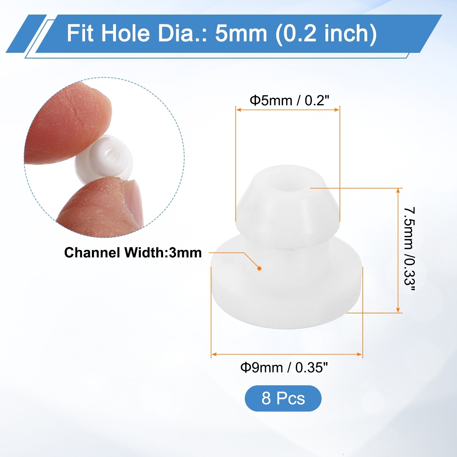 Rubber Grommets Hole Top Hat Grommet Silicone Rubber Hole Plug Gasket for Electrical Box Cable Pipe