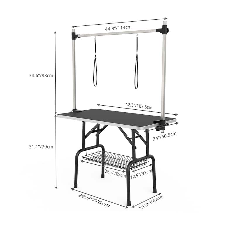 42" Foldable Dog Grooming Table Black