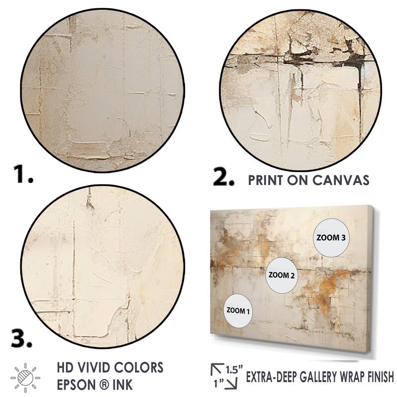 Designart "Beige Christianity Cross Of Jessus" Abstract Framed Canvas Prints