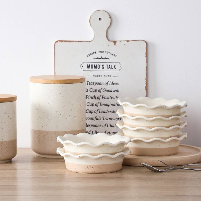 vancasso 6-Piece 5.5'' Corrugated Edge Mini Pie Pans Set(9 Ounce)