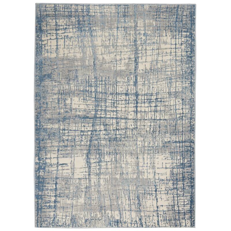 Calvin Klein Rush Abstract Area Rug - 5'3"X7'3" - Ivory Blue - Rectangle