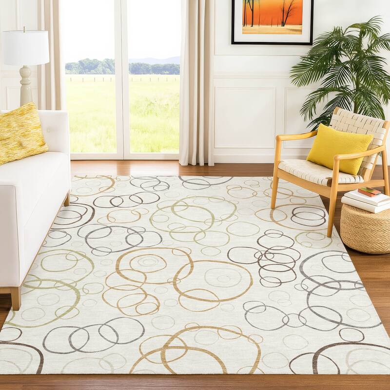 Machine Washable Indoor/ Outdoor Contemporary Nexus Chantille Rug