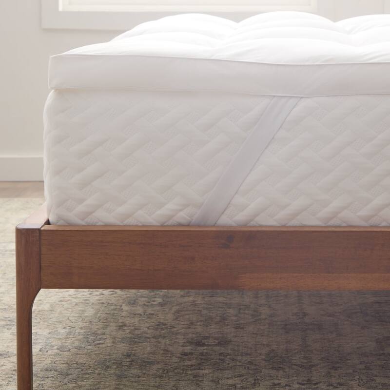 3 Inch Down Alternative Fiber Bed Mattress Topper by Linenspa Essentials - White