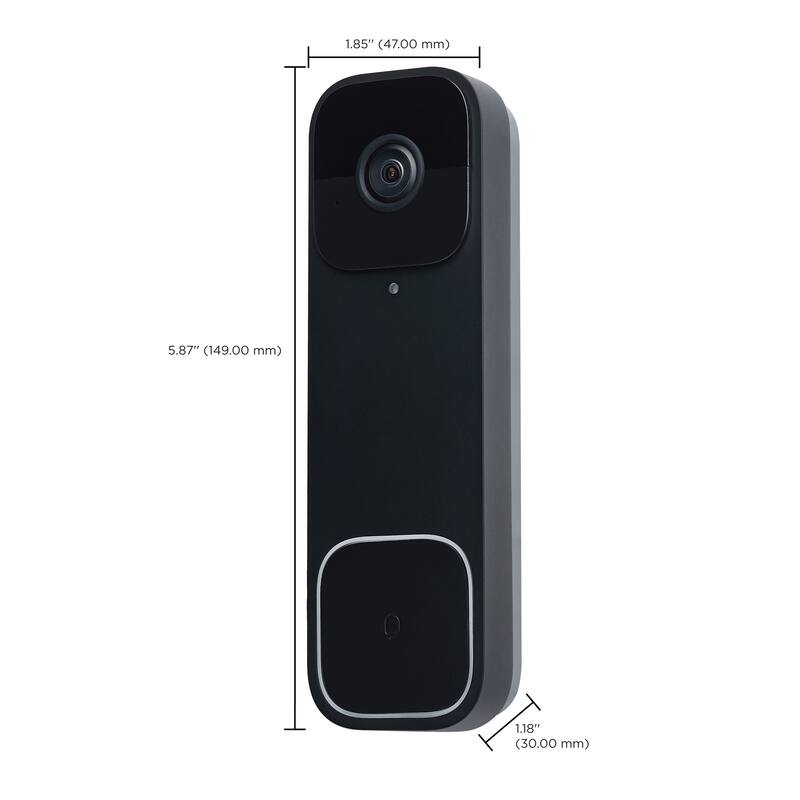 Starfish Smart Doorbell Security Camera Wired Black Doorbell With Black Chime