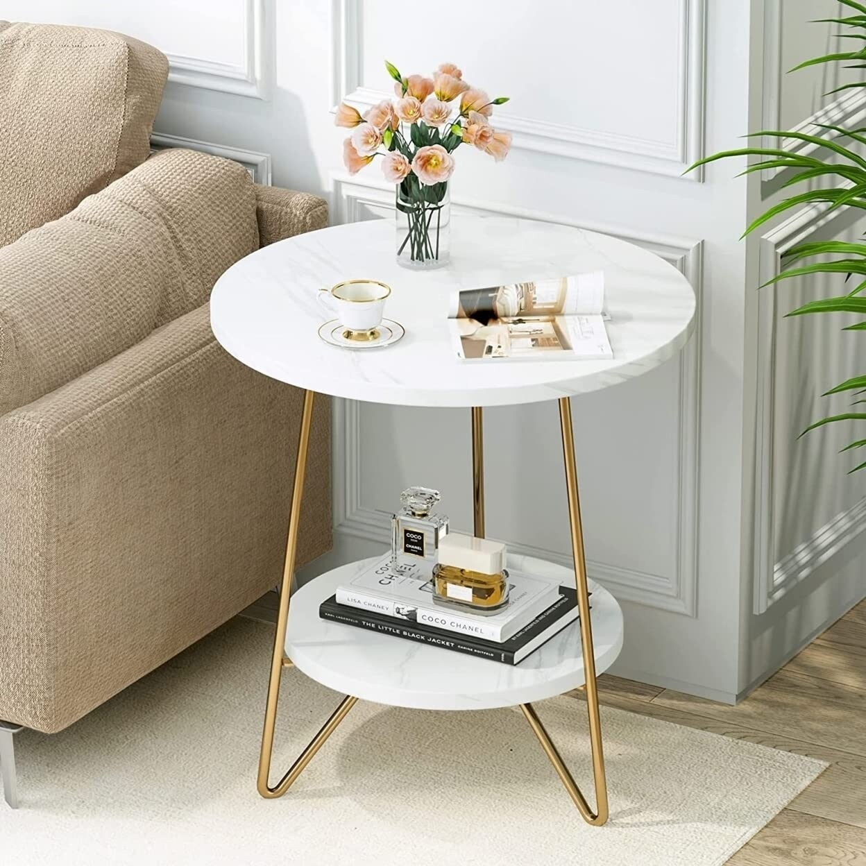 Round gold bedside table 2025