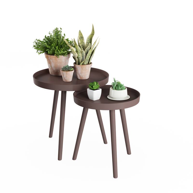 Lavish Home Set of 2 Nesting End Tables