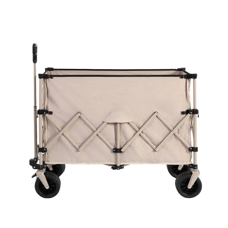 Beach Wagon with Big Wheels, Drink Holders, 300L Capacity, Foldable