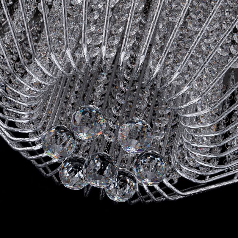 9-Light Modern Glam Diamond Shape Chandelier with Crystal