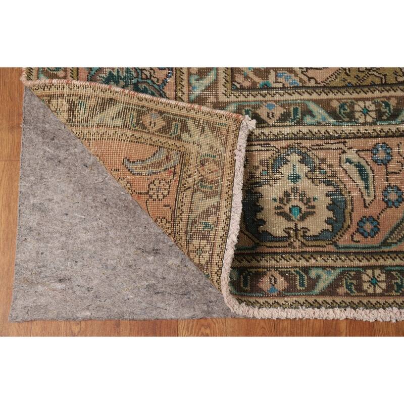Floral Tabriz Persian Area Rug Hand-Knotted Wool Carpet - 9'6" x 12'8"