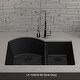 preview thumbnail 2 of 6, 32 Inch Lexicon Platinum Quartz Composite Drop-in Undermount Galaxy Black - 20.5" W x 32" L x 10.25" H