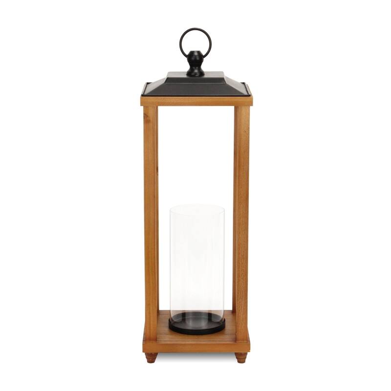 Large Open Side Candle Lantern with Glass Insert - 24"