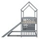 preview thumbnail 11 of 18, Playhouse Design Twin Over Twin Bunk House Bed with Two Drawers and Slide