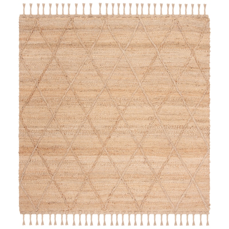 SAFAVIEH Handmade Natural Fiber Orietta Jute Tassel Rug - 6' Square - Natural