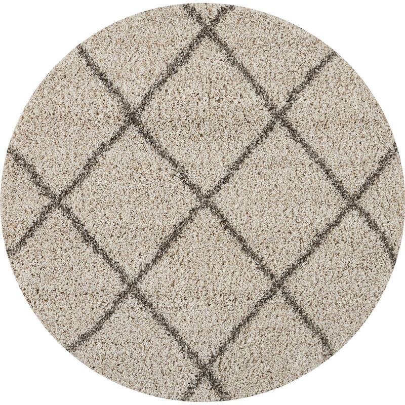 Nourison Brisbane Large Diamond Geometric Modern Shag Area Rug