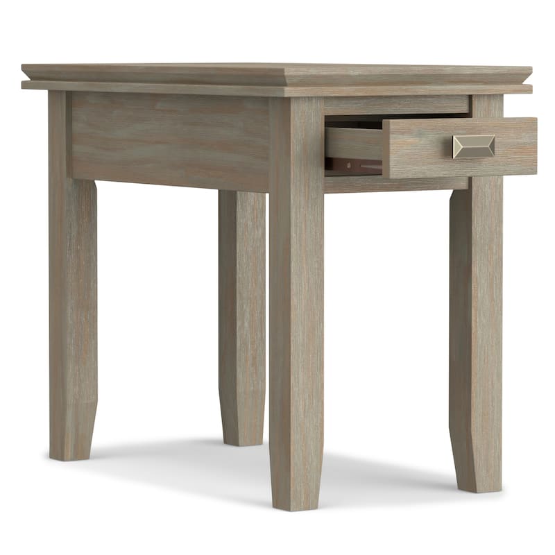 WYNDENHALL Stratford SOLID WOOD 14 inch Wide Rectangle Transitional Narrow Side Table - 14"W x 24" D x 20" H