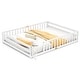 preview thumbnail 9 of 9, Kids' Queen Size Bed Frame Wooden Floor Bed with Safety Rails White