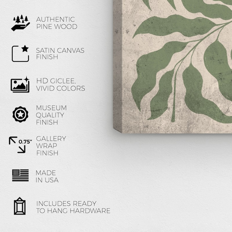 Wynwood Studio Canvas Floral and Botanical Compound Leaves Green and Modern & Contemporary Wall Art Canvas Print