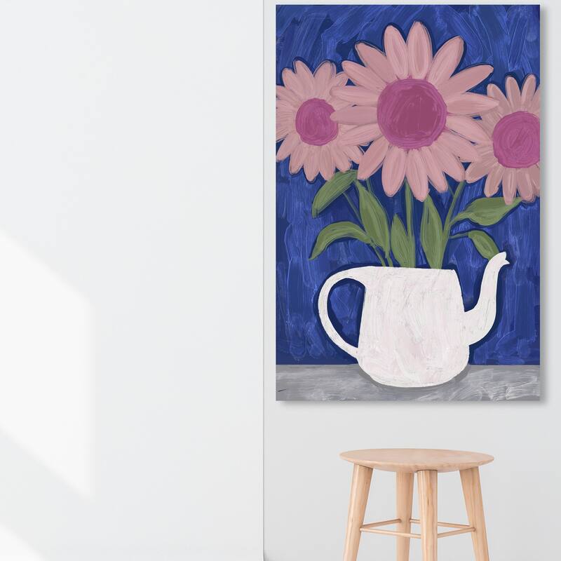 Wynwood Studio Canvas Floral and Botanical Ornate Floral II Pink and Modern & Contemporary Wall Art Canvas Print - 54 x 36