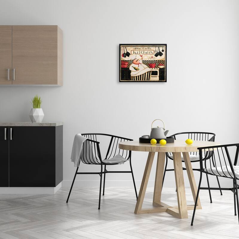 Stupell Home is in the Kitchen with Happy Chef Illustration Canvas Wall Art - Multi-Color