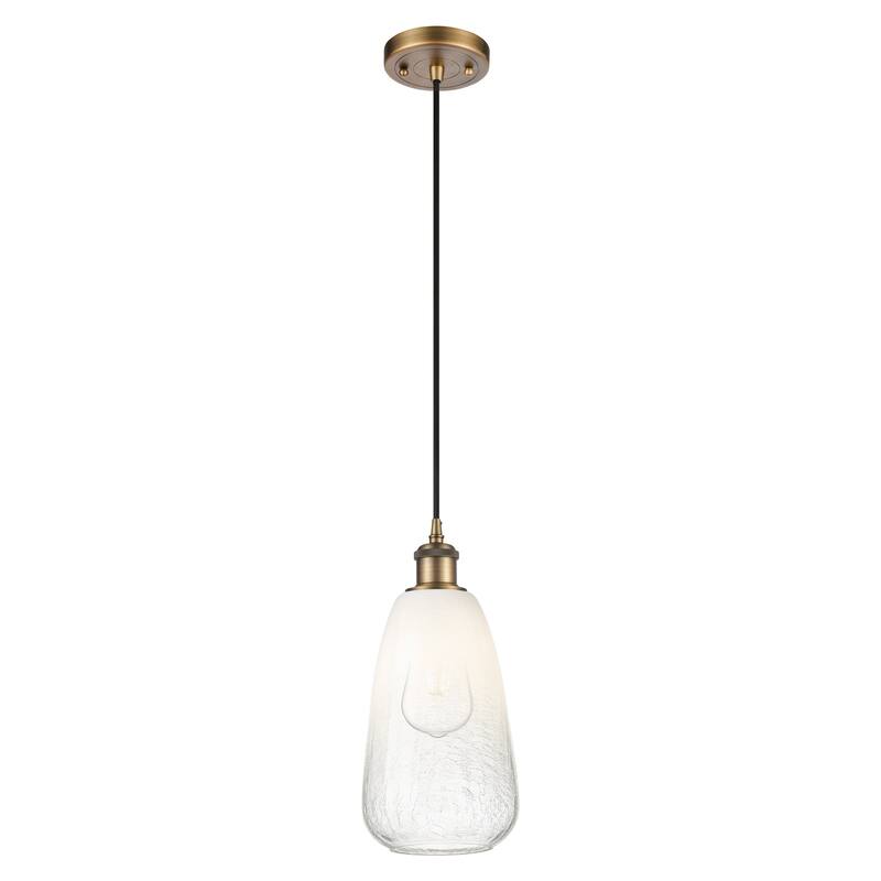 Innovations Lighting Endless Possibilities Ballston - Brookhaven Almond - 1 Light 6" Cord Hung Mini Pendant - Brushed Brass/Opal