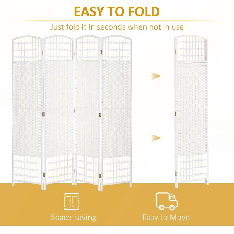 Freestanding Wave Fiber Partition Folding Privacy Screen for Home and Office