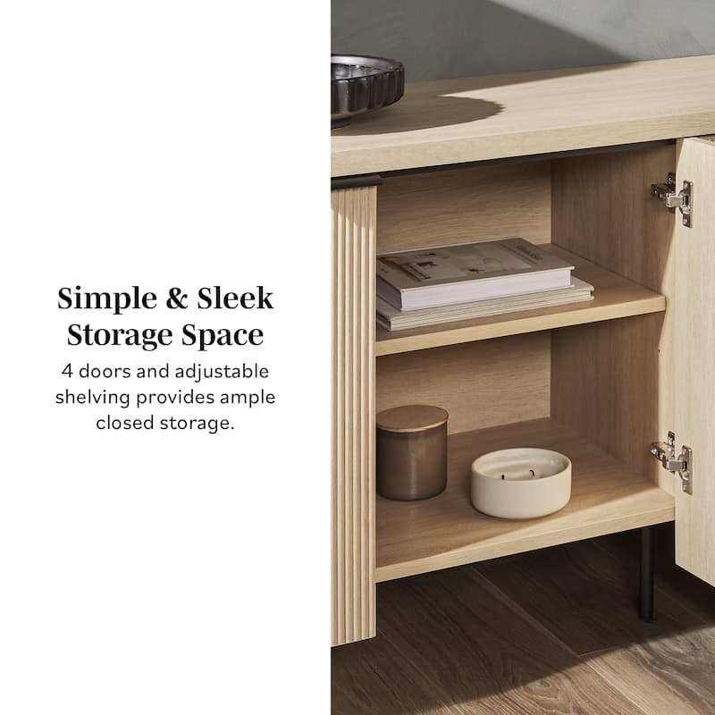 Middlebrook Minimal Fluted Four-Door Buffet Sideboard