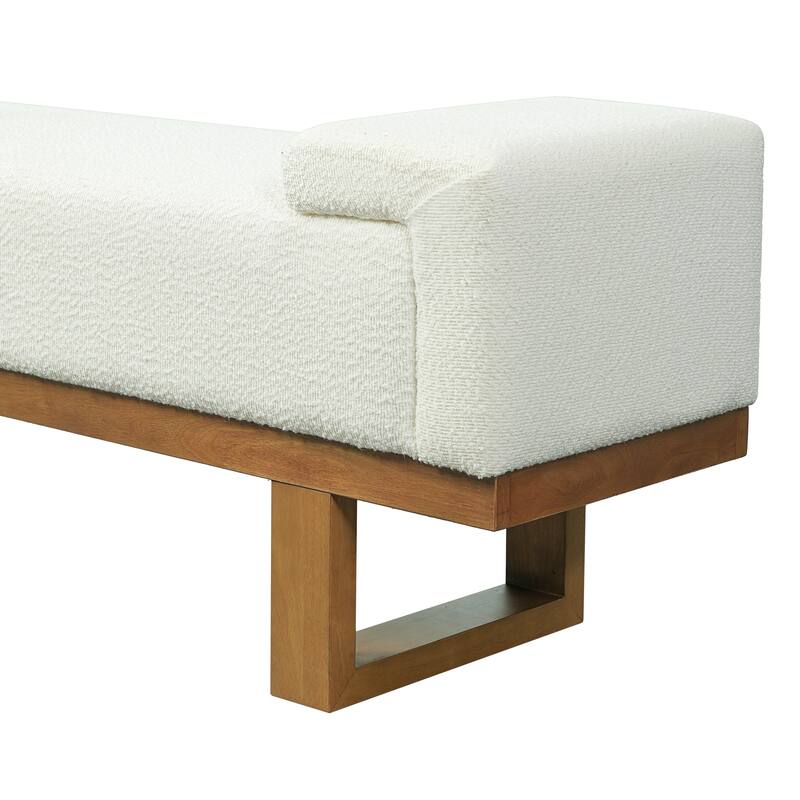 Christopher Knight Home - Modern Upholstered Ottoman Bench with Rubberwood Legs