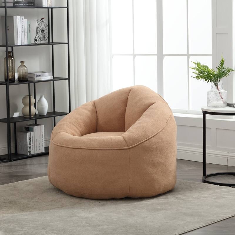 Compressed Foam Bean Bag Chair with Footrest - Plush Lounger for Modern Living Spaces