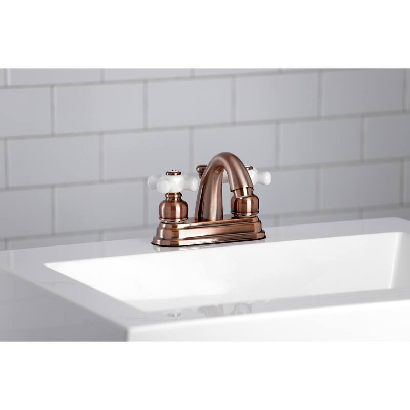 Restoration Two-Handle 3-Hole Deck Mount 4 in. Centerset Bathroom Faucet