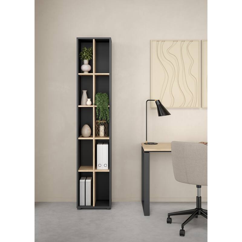 Carson Carrington Sign Narrow 10-shelf Bookcase