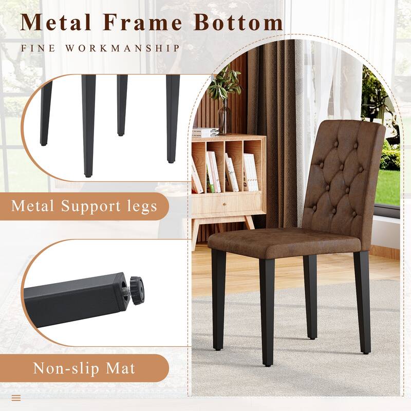 5-Piece Rectangular Dining Table Set, 63-inch Wooden Dining Table with 4 Upholstered Chairs, Stylish Dining Room Table Set for 4